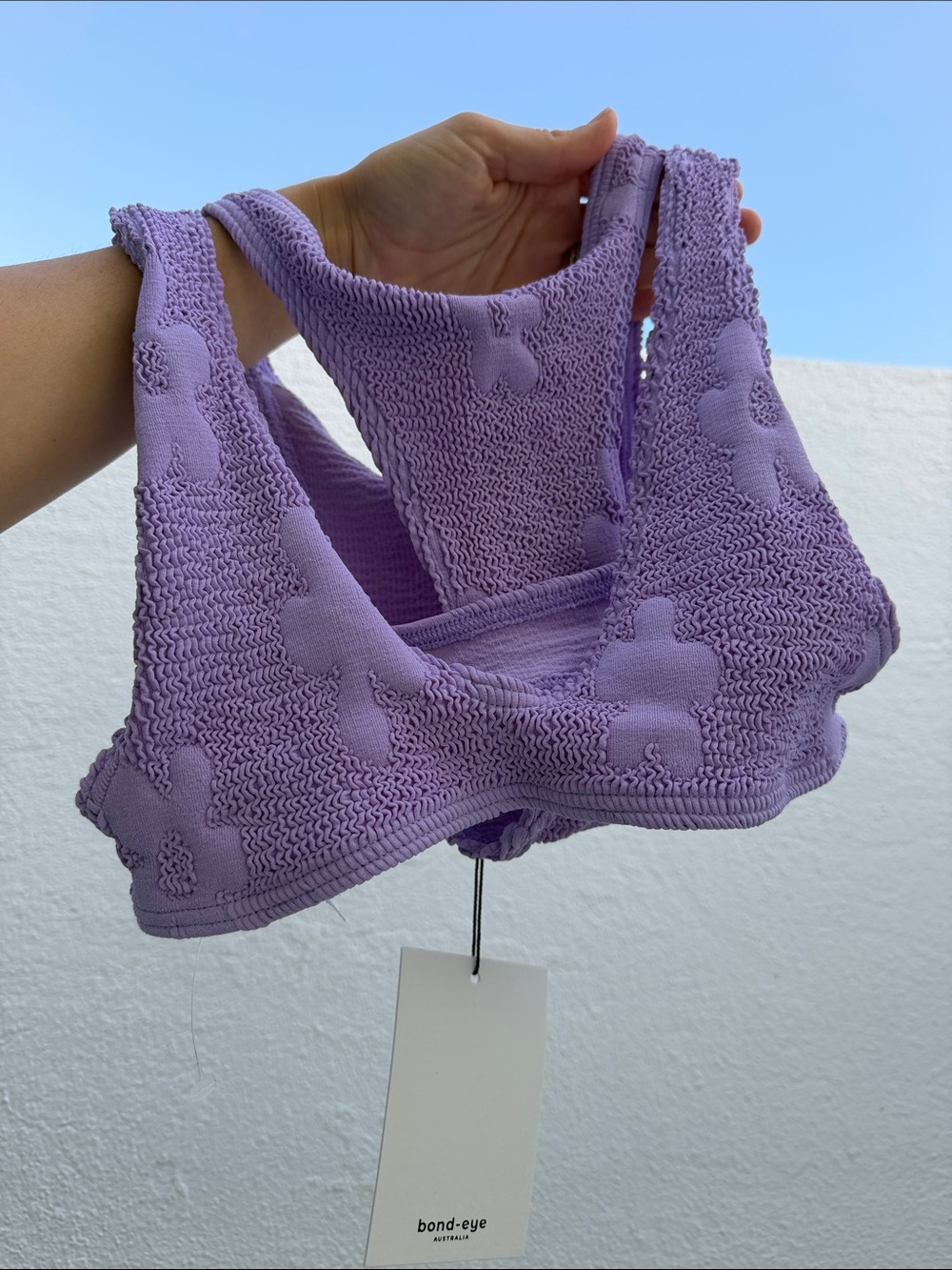 NEW W tags Bond-eye Lavender Floral Knit Bikini Set - Picture 7 of 7
